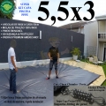 Capa para Piscina Super 5,5 x 3,0m PP/PE Cinza/Preto Cobertura Proteção +46m+46p+1b